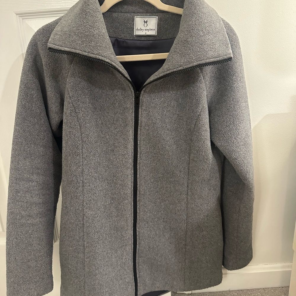 Dudley Stephens Union Street Brushed Fleece Gray Women's Jacket small VGUC